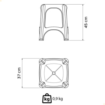 6 Banquetas Tramontina Niterói em Polipropileno Branco 45 cm 92411010