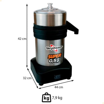 Extrator de Suco Profissional Skymsen em Inox Bivolt Super 0,5 HP-CV - ESB SUPER-N 619400