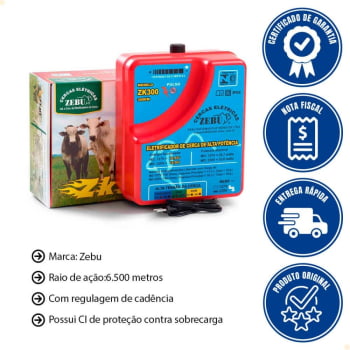 Eletrificador de Cerca Zebu ZK300 220V 24201