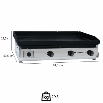 Chapa Bifeteira Venâncio Deguste Luxo Em Inox A Gás Baixa Pressão C80 4,76MM 49803