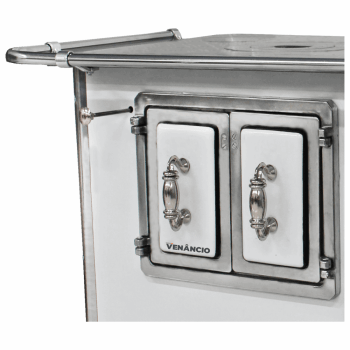 Fogão a Lenha Venâncio Tradicional Nº02 Branco Gabinete Porta Dupla na Esquerda 28994
