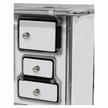 Fogão a Lenha Venâncio Tradicional Nº02 Branco Gabinete Porta Dupla na Esquerda 28994