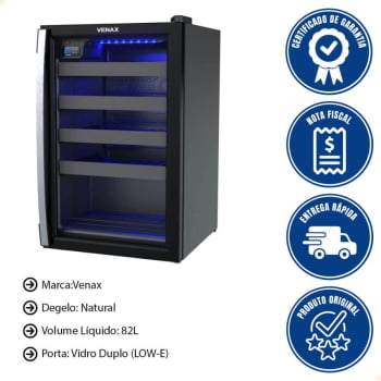 Kit Cervejeira Venax Blue Light + Adega Venax Piubella Cave + Expositora Champanheira Venax 220V