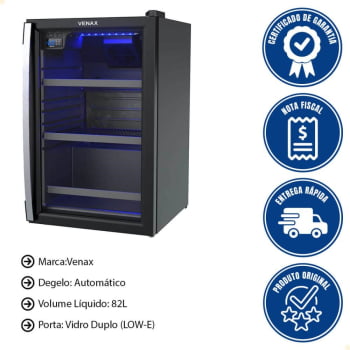 Kit Cervejeira Venax Blue Light + Adega Venax Piubella Cave + Expositora Champanheira Venax 220V