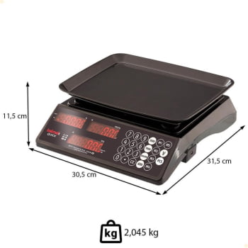 Balança Digital Balmak QUICK33B 33kg 3 Em 1 Com Bateria LED Vermelho Bivolt PA2568