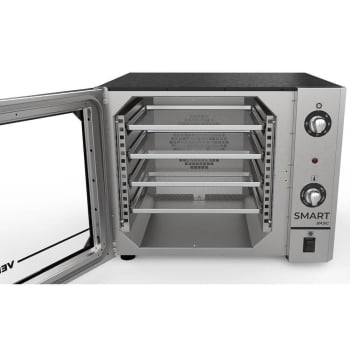 Forno Industrial Convector Venâncio Elétrico Smart Basic Vermelho 4 Esteira 220v Com Cavalete