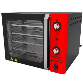 Forno Industrial Convector Venâncio Elétrico Smart Basic Vermelho 4 Esteiras 220v Com Cavalete
