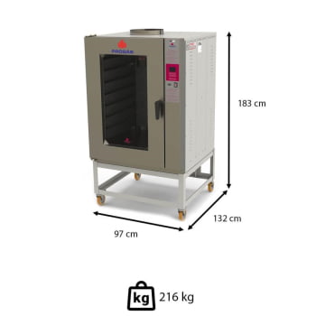 Forno Turbo Industrial Elétrico Progás 8 Esteiras PRP-8000 Trifásico 380V 