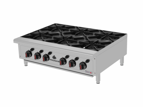 Fogão Industrial Progás PRO-6000 6 Bocas A Gás Em Aço Inox Com Cavalete