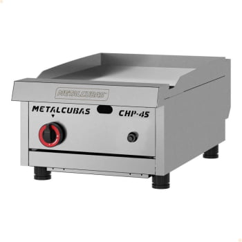 Chapa Bifeteira Metalcubas CHP45 Premium A Gás 45cm 19mm Aço Inox Acendimento Automático;COD26428