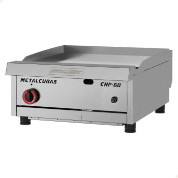 Chapa Bifeteira Metalcubas Premium A Gás Chapa 60cm 19mm Aço Inox Acendimento Automático 26429