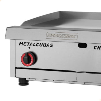 Chapa Bifeteira Metalcubas Premium A Gás Chapa 60cm 19mm Aço Inox Acendimento Automático 26429
