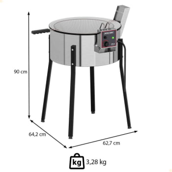 Tacho Fritador Industrial Elétrico TFRE-15 Metalcubas Cuba Esmaltada 15 Litros 220V  