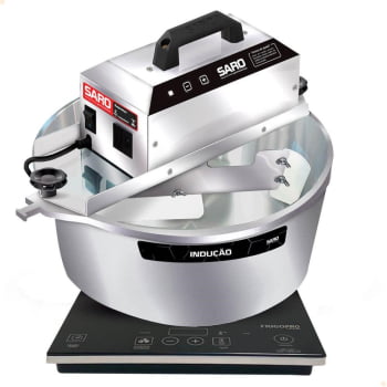 Misturador Elétrico Saro 10 Litros Em Aço Inox Com Fogão De Indução 110V PAF11