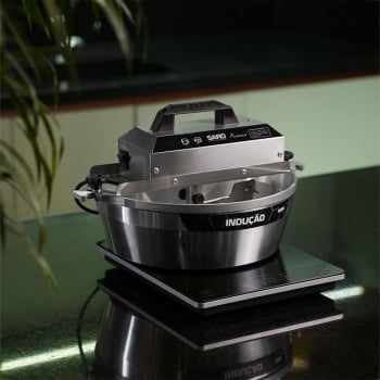 Misturador Elétrico Saro 10 Litros Em Aço Inox Com Fogão De Indução 220V PAF22