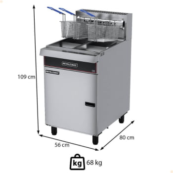 Fritador Industrial A Gás Metalcubas FOG 3C DUPLO Premium Óleo 220V 45L