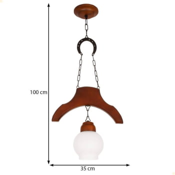 Pendente Muller Sela de Cavalo 1 Lâmpada Envelhecido 931E