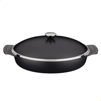 Frigideira Tramontina Lyon Em Alumínio Revestimento Starflon Preto Com Tampa 32 cm 4,3L 20951032
