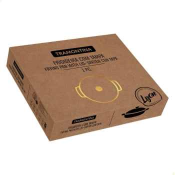 Frigideira Tramontina Lyon Em Alumínio Revestimento Starflon Preto Com Tampa 32 cm 4,3L 20951032