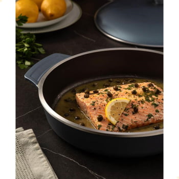 Frigideira Tramontina Lyon Em Alumínio Revestimento Starflon Azul Com Tampa 32 cm 4,3L 20951832