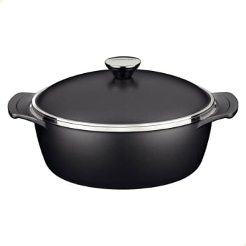 Caçarola Tramontina Lyon Em Alumínio Revestimento Starflon Preto com Tampa 24 cm 3,7L 20960024