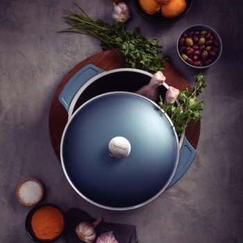 Caçarola Tramontina Lyon Em Alumínio Revestimento Starflon Azul 24 cm 3,7L 20960824