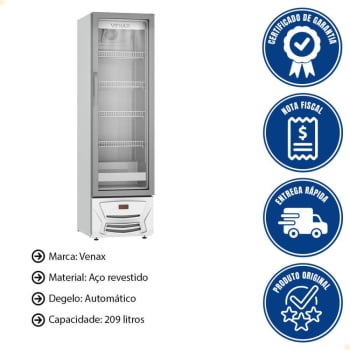 Expositora de Bebidas Venax VVCD 200L Branca 220V 10904