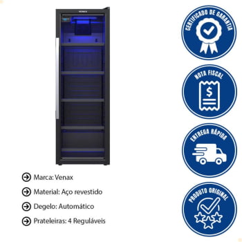 Cervejeira Venax Blue Light 200L Preto Fosco 220V 32165