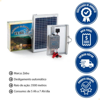 Kit Cerca Eletrica Solar Zebu ZS80I 13005