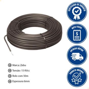 Cabo Subterraneo Zebu 6mm 1.6mm 50m 30 kv 13102
