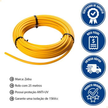 Mangueira de Polietileno Zebu Tubo Isolador Amarela 3/ 8" com 25m 14672