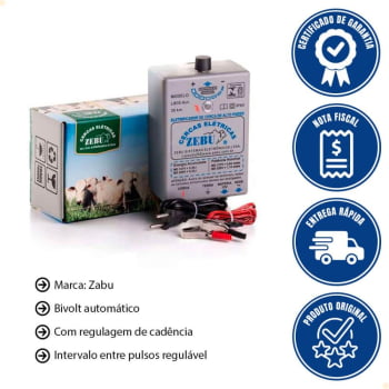 Eletrificador de cerca Zebu LB35 Automático 19704