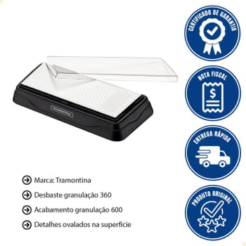 Afiador Tramontina Profio Diamantado Dupla Face com Tampa de Plástico 24030000