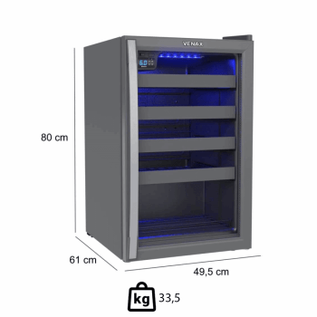 Conjunto Venax Cervejeira Blue Light Porta Invertida e Adega Piubella Grafite 100L 220V 21207-7833