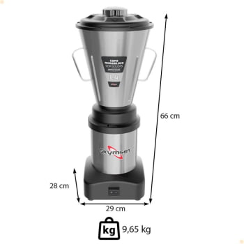 Liquidificador Comercial 4 Litros Skymsen L4 Em Inox com Copo Monobloco em Inox Bivolt