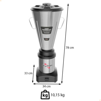 Liquidificador Comercial 10 Litros Skymsen L10 Em Inox Bivolt
