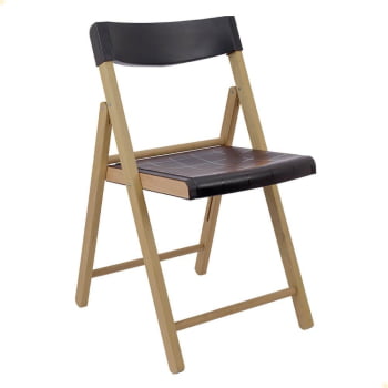 Cadeira de Madeira Dobrável Tramontina Potenza Natural Polipropileno Preto 13792382 Cadeira de Madeira Dobrável Tramontina Potenza Natural Polipropileno Preto 13792382