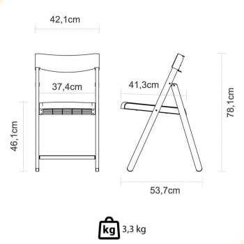 Cadeira de Madeira Dobrável Tramontina Potenza Natural Polipropileno Preto 13792382