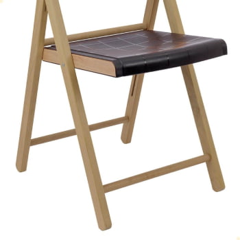 Cadeira de Madeira Dobrável Tramontina Potenza Natural Polipropileno Preto 13792382