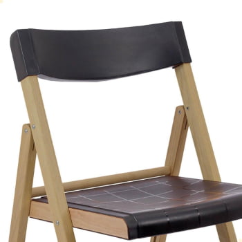 Cadeira de Madeira Dobrável Tramontina Potenza Natural Polipropileno Preto 13792382
