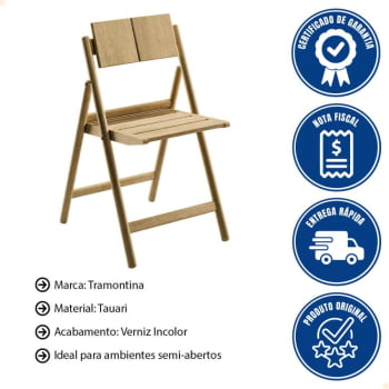 Cadeira Dobrável Tramontina Bossa em Madeira Tauari Natural 13699080
