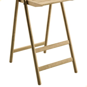 Banqueta Dobrável Alta com Encosto Tramontina Bossa em Madeira Tauari Natural 13698080