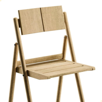 Banqueta Dobrável Alta com Encosto Tramontina Bossa em Madeira Tauari Natural 13698080