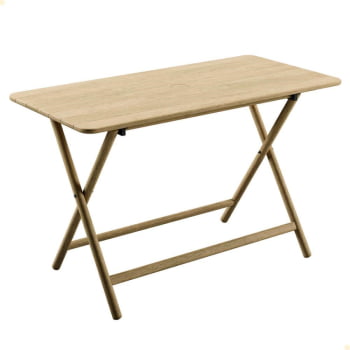 Mesa Dobrável Retangular Tramontina Bossa 120x75 cm em Madeira Tauari Natural 13694080 Mesa Dobrável Retangular Tramontina Bossa 120x75 cm em Madeira Tauari Natural 13694080
