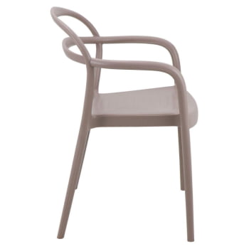 Kit 6 Cadeiras Tramontina Sissi Summa Em Polipropileno E Fibra De Vidro Com Braços Camurça 92045210