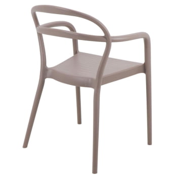 Kit 6 Cadeiras Tramontina Sissi Summa Em Polipropileno E Fibra De Vidro Com Braços Camurça 92045210