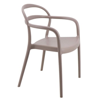 Kit 6 Cadeiras Tramontina Sissi Summa Em Polipropileno E Fibra De Vidro Com Braços Camurça 92045210