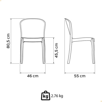 Kit 6 Cadeiras Tramontina Anna em Polipropileno Areia 92028/120