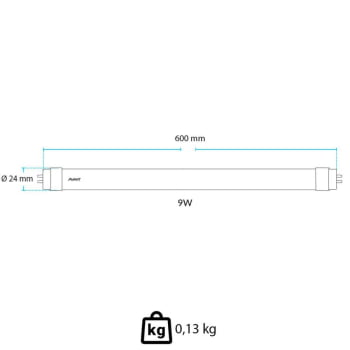 Kit 10 Lâmpadas Tubular T8 LED Branco Frio 9W Avant Bivolt 6500K Base G13 BR900-B - CÓD 335511374