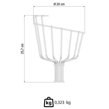 Kit Colhedor De Frutas Grande Tramontina Em Aço 77819201 + Cabo Metálico Extensível 3m